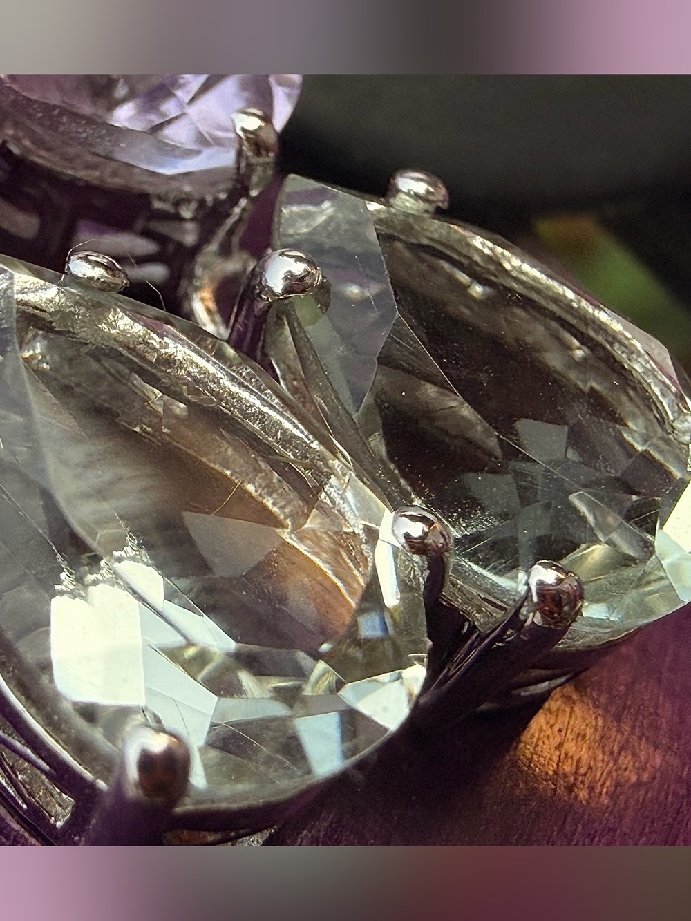 Gorgeous AAA Pink & Green Amethyst 9.00 CTW Rhodium Over 925 Silver Earrings - Picture 7 of 12